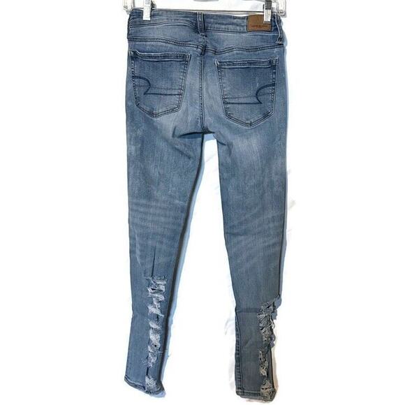 American Eagle Outfitters Super Stretch Jegging Distressed Misses Size 2 Skinny - Picture 2 of 9